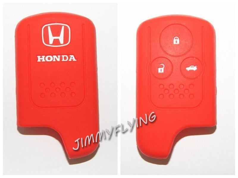 Red silicone 3 button car key cover/case/protector for honda accord cr-v odyssey