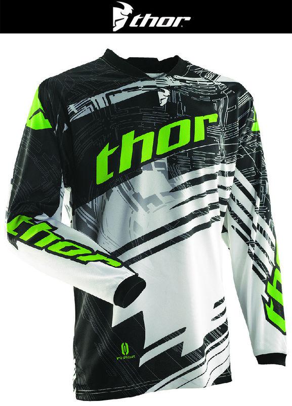 Thor youth phase swipe green black white dirt bike jersey motocross mx atv 2014