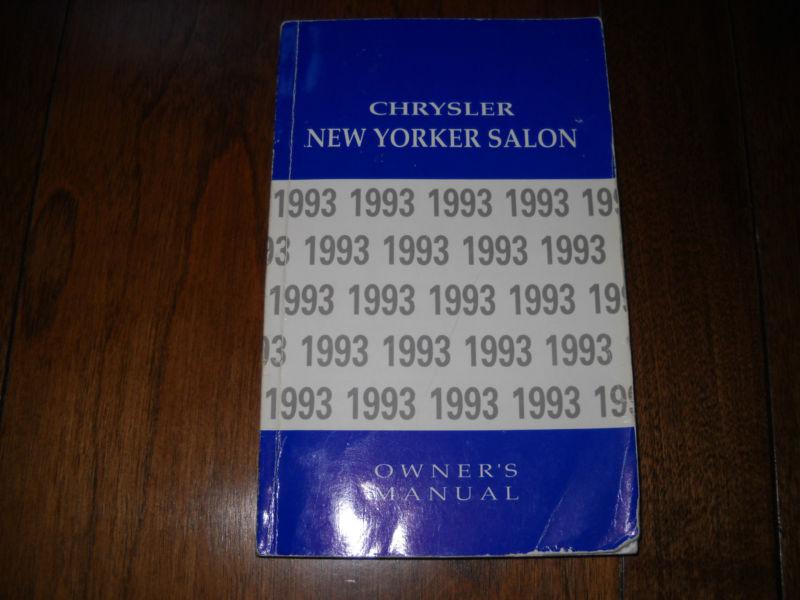 1993 chrysler new yorker owner's manual