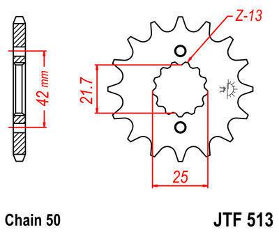 Jt sprocket front 17t steel fits suzuki sv1000 k7 2007