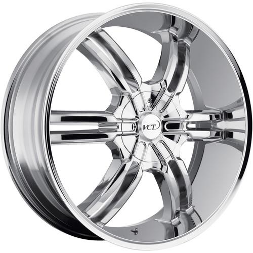 22x9 chrome vct torino wheels 5x5 5x135 +15 gmc yukon 5lug c-1500 pickup