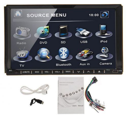 In dash car stereo dvd cd player 7&#034; double 2 din bluetooth ipod tv radio new