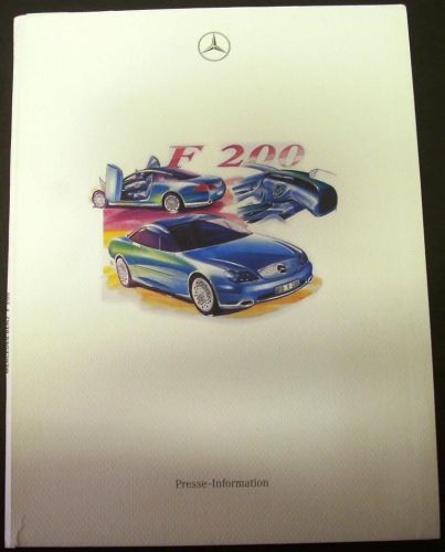 Mercedes-benz f 200 concept car press kit 1996 paris motor show german text rare