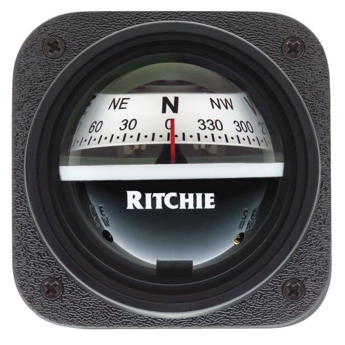 Ritchie v-537w explorer compass - bulkhead mount - white dial -v-537w