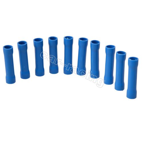 50pc blue insulated straight butt connector electrical crimp terminals for cable