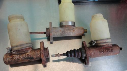 Rebuilders lot used (3) coleman machine cast iron brake master cylinder 7/8&#034; 1&#034;