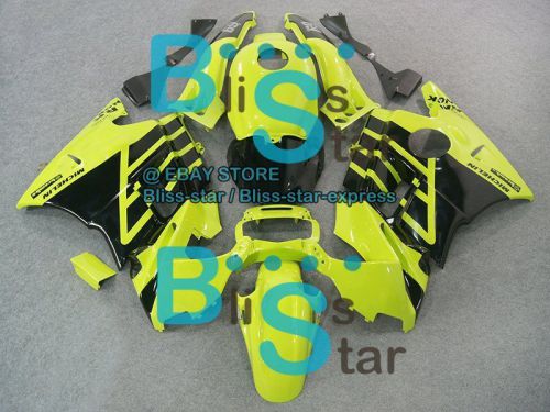 Yellow black fairing + tank cover kit set honda cbr600f2 92 93 1991-1994 38 b5