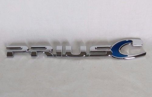 Toyota prius c chrome emblem 12-16 rear trunk oem badge sign back name priusc
