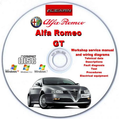 Alfa romeo gt elearn – multilingual factory repair manual cd