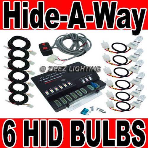 120w car truck hide-a-way emergency warning flashing strobe light 6 hid bulb c96