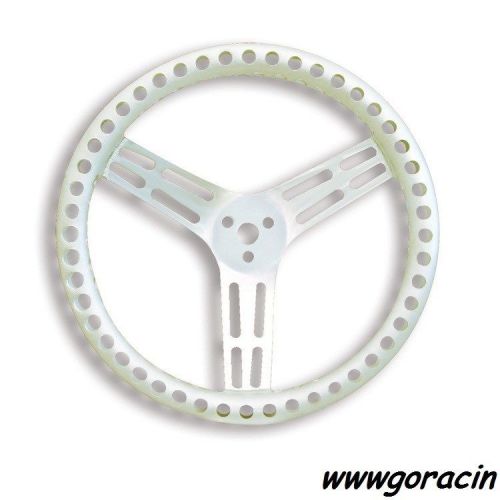 Longacre 14&#034; uncoated aluminum drilled steering wheel 2 1/2&#034; dish,midget,imca