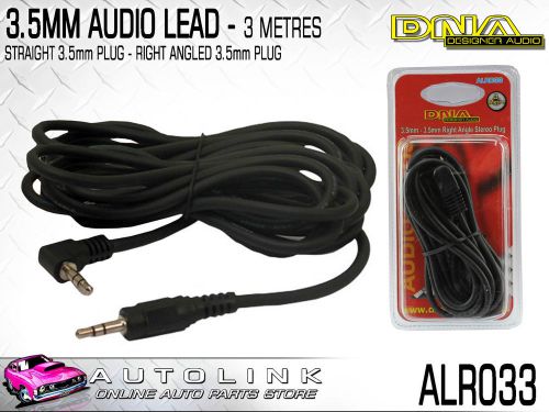 Dna 3.5mm stereo plug to 3.5mm right angle plug audio lead - 3metres ( alr033 )