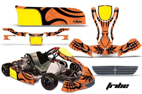 Amr racing graphics kg evo stilo kart sticker decal kit wrap tribe orange