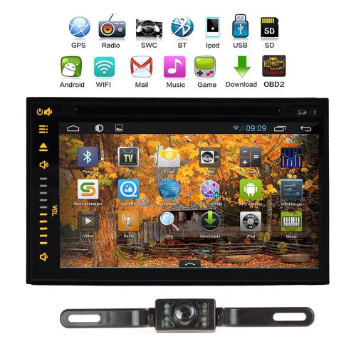 7&#034; android 4.4 double 2 din car dvd player gps stereo wifi 3g ipod radio+camera