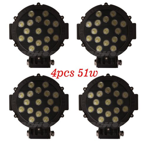 Hot 4pcs 51w 7&#034; led work light spot for atv suv jeep tanks offroad 4 x 4 lamp h
