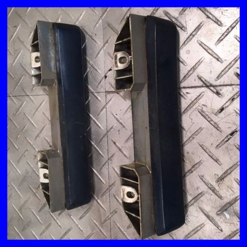 1965-66 mustang used oem blue arm rest pads + chrome plastic bases (pr)