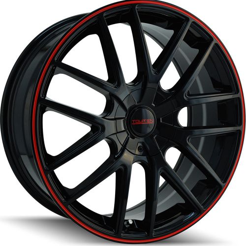 3260-6703br 16x7 5x100 5x4.5 (5x114.3) wheels rims black red +42 offset alloy