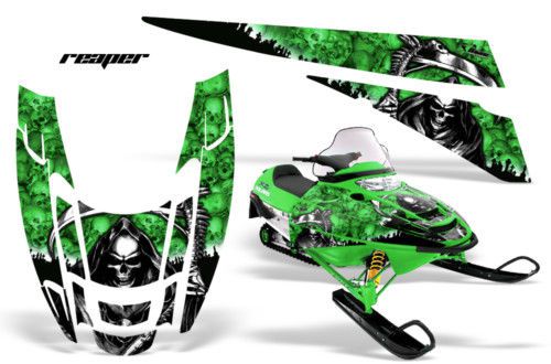Amr polaris edge snowmobile sled decal kit reaper green