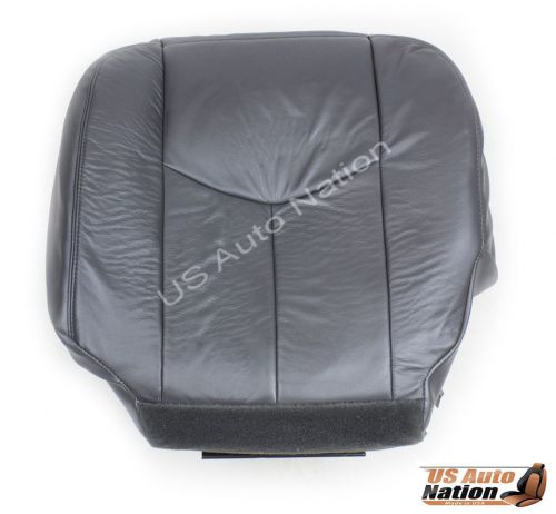 2003 2004 gmc sierra 2500hd slt driver side bottom leather seat cover dark gray