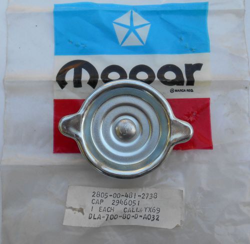 Nos mopar chrome oil filler cap # 2946051 1970-1985 made in usa dodge plymouth