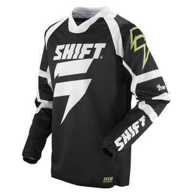 02393-001 shift adult strike clone mx atv black jersey 