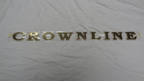 Crownline oem emblems raised letters letter gold nameplate logo scarce !!!