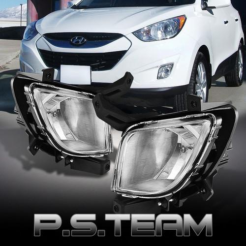 Fit 2010-2011 tucson clear bumper fog lights lamps w/switch+bulbs left+right