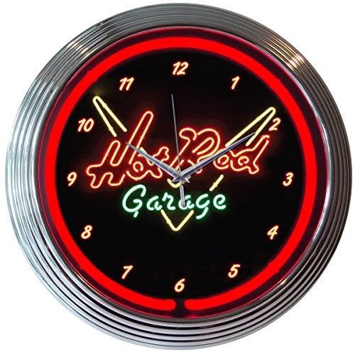 Neonetics hot rod garage neon wall clock, 15-inch