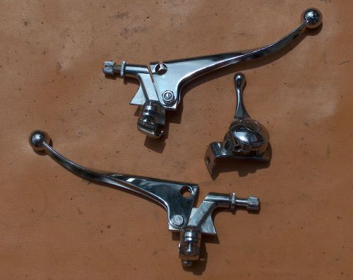 Triumph 650 750 handlebar lever set + choke for 7/8&#034; bars, bsa, norton, english