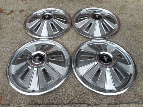 14&#034; 1966 ford mustang hubcaps wheelcovers (4)nice used pt#c9wy1130c hol#997