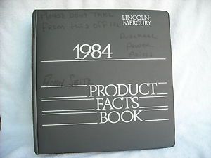 1984 lincoln mercury town car cougar mak vii gran marquis product facts book