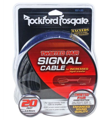 Rockford fosgate rfi-20 rfi20 20 foot twisted pair ofc car audio rca cable