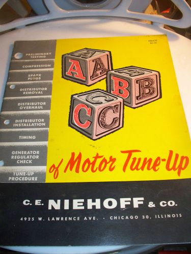 1959 ce niehoff &amp; co abc&#039;s of motor tune up manual guide mechanics technician