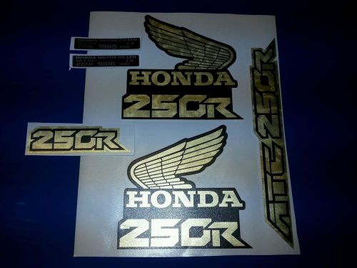1986 85 honda atc 250r 5 pc decal sticker emblem trx cr black and gold leaf