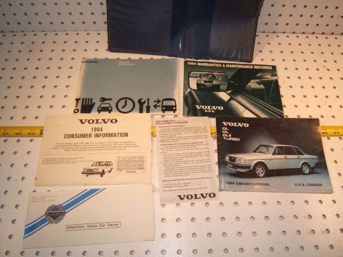 Volvo 1984 gl/ turbo owners&#039;s 1 set of 6 manuals/ papers volvo blue oem 1 pouch