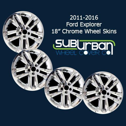 4 chrome 2011-2016 ford explorer 18&#034; alloy wheel skins hubcaps full rim covers