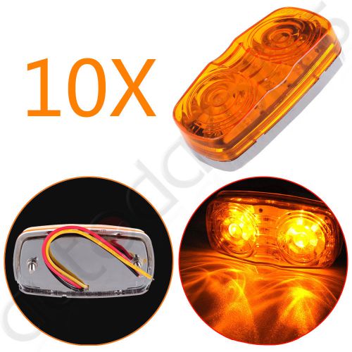10x12v side marker indentification amber lamp w/ 3 wires 12 diodes/pc rv trailer