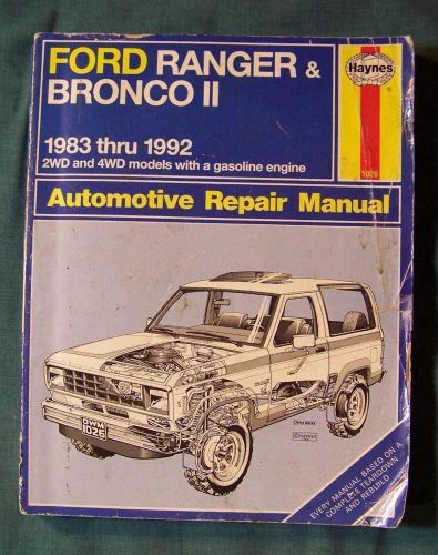 Haynes repair manual 1026 ford ranger bronco ii 1983-1993 2wd 4wd gasoline eng.