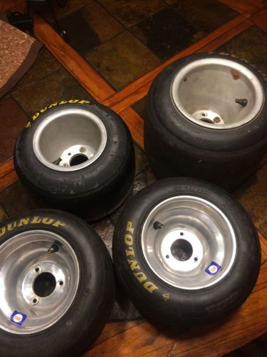 Go kart 5 inch dia. tires and rims for racing gokarts dunlop 4 total with rims