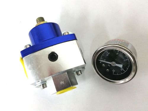 4.5 to 9 psi billet adjustiable fuel pressure regulator w/ gauge sbc bbc ford