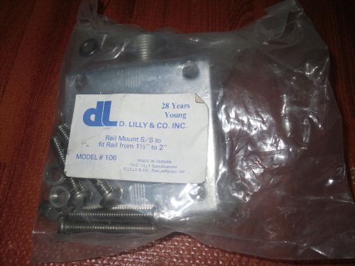 D. lilly stainless model 106 rail mount for 1.5&#034; - 2&#034; rails - new in package