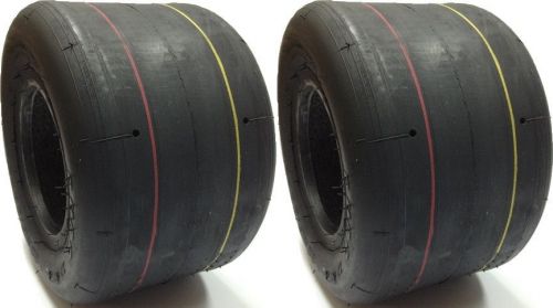 (2) two 10x4.50-5 duro hf 242b go kart slick tires 10 450 5