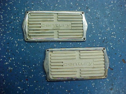 Century wood  boat foot pads w/ chrome plated trim rings *vintage* new old stock