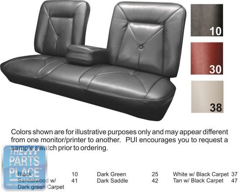 65 deville white w/ black carpet bench w/ armrest &amp; coupe rear w/ armrest - pui