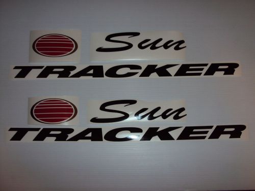 2 - 27.5 inch sun tracker pontoon suntracker boat decals with chrome and red sun