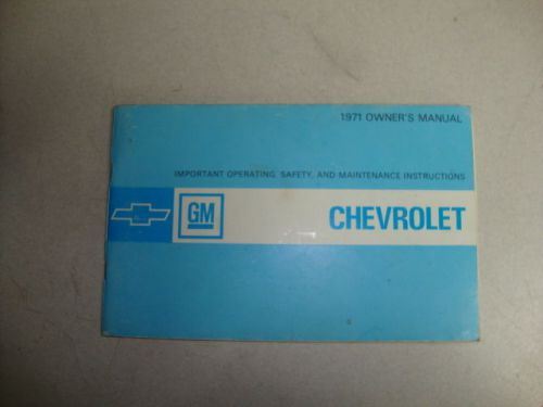 1971 chevrolet original owners manual  1st edition september, 1970