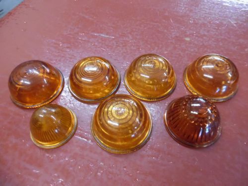 Vintage amber glass marker light lens lot (7) doray s &amp; m glass