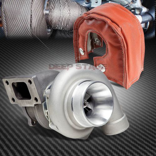 Gt35 gt3582 t3 ar.70 4bolt-downpipe turbocharger/turbo upgrade+red heat blanket