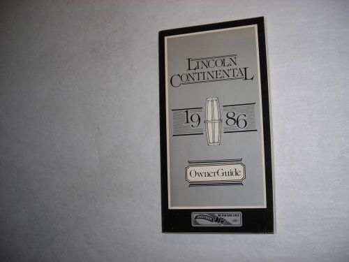 1986 lincoln continental owners manual