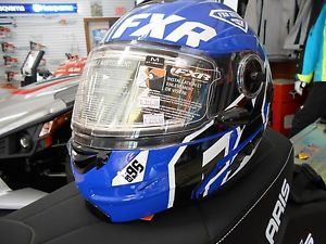 Fxr fuel modular helmet w/ elec. shield blue/black/white :medium 15410.40010